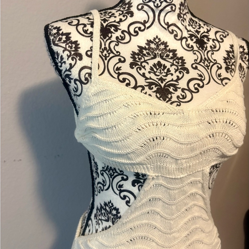 NASTY GAL Wave Crochet Cut Out Cover Up Mini Dress - Picture 5 of 8